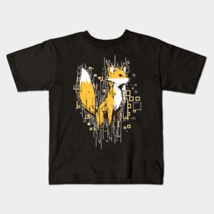 Modern cyber fox concept portrait Kids T-Shirt